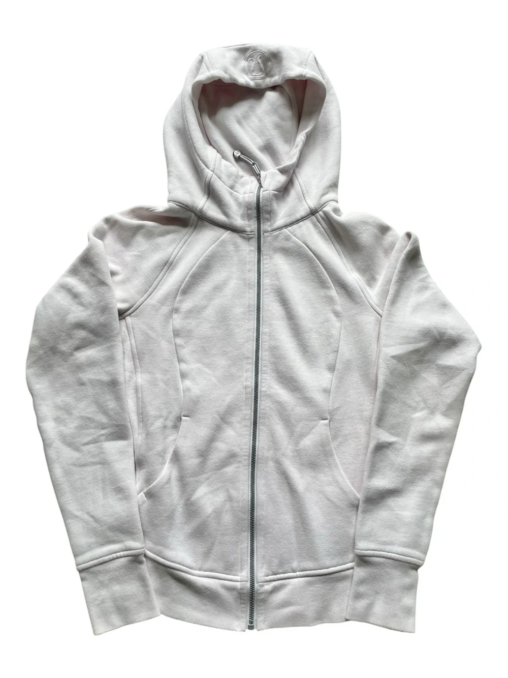 Lululemon Scuba Hoodie Womens Size 6 Fleece Flutterby Pink Full Zip Pockets EUC